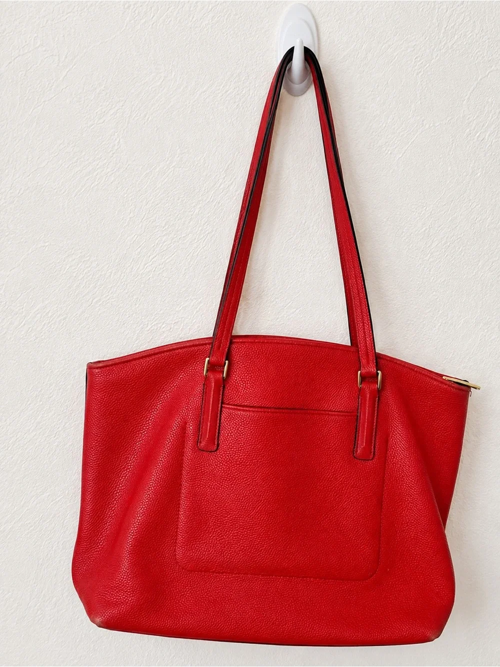 kate spade Red Pebbled Leather Shoulder Tote